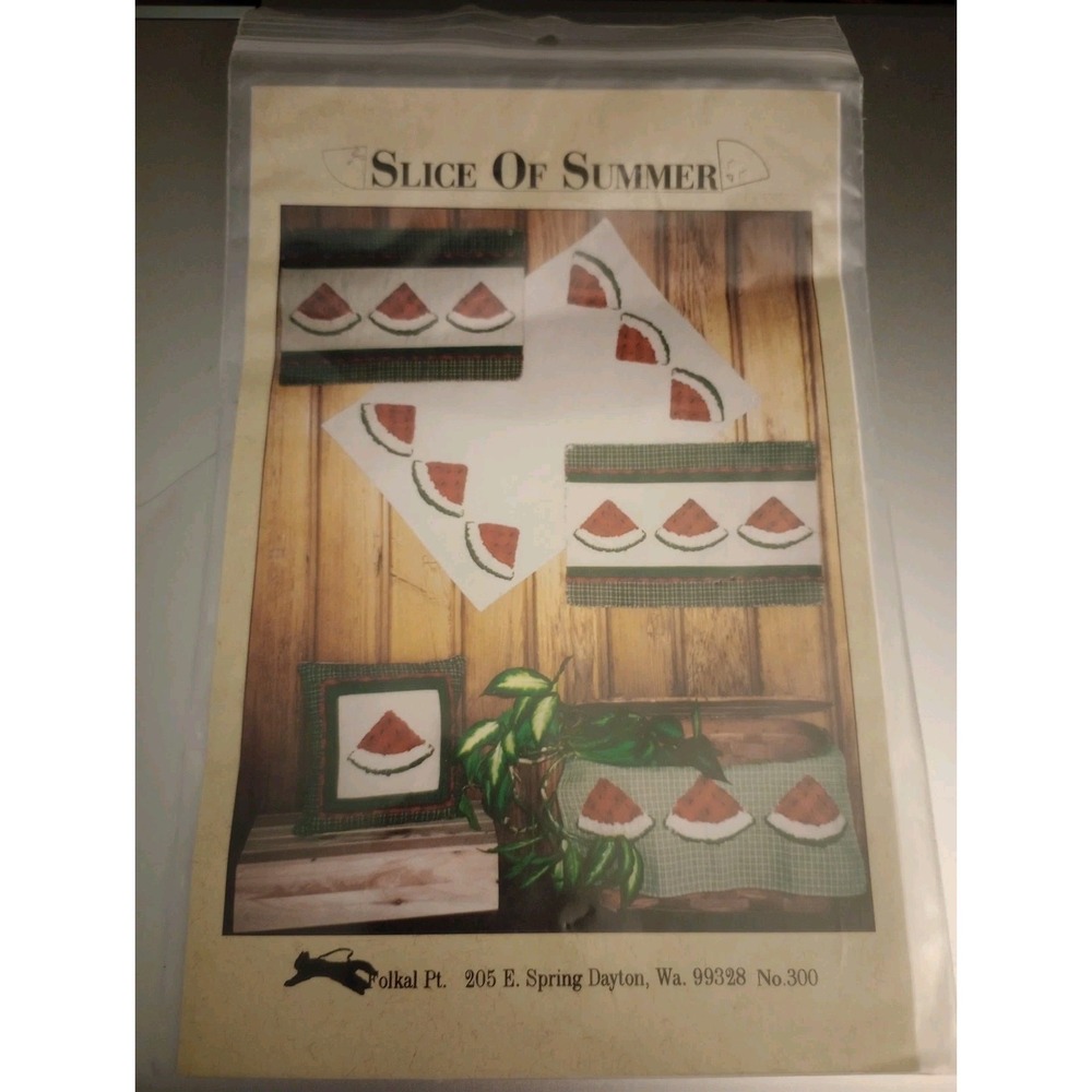 Slice Of Summer Pattern Sharon Welch Folkal Pt Placement Pillow Towel 2002 - Picture 1 of 2